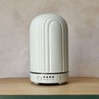 Ceramic white ribbed cylindrical electric